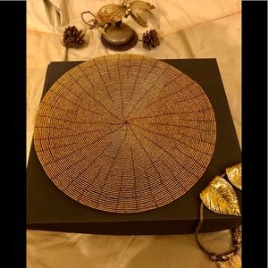 Beaded handcrafted gold color dinner placemats (5)